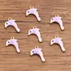 10 Colgantes de Acero Inoxidable Multicolor Dorado de Doble Cara con Goteo de Aceite para Peces, Cangrejos, Delfines, Corales, Caballitos de Mar DIY para Viajes de Commuting a la Moda