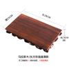 Bandeja de té antigua de bronce con base de madera maciza tallada rectangular, bandeja de té artesanal, adornos para sala de estar, estante de base de madera