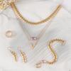 Joyería Caliente Exagerada de Comercio Exterior de Medio Oriente con Traje de Joyería de Diamante Púrpura Personalidad y Temperamento Collar Multicapa en Forma de V para Mujer