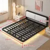 Cama flutuante minimalista, cama grande para quarto moderno, uso doméstico para espaços pequenos, cama sem cabeceira para apartamentos de aluguel, cama de solteiro ou de casal, estrutura de cama moderna