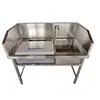 Dreno de mesa de peixe em aço inoxidável bancada de peixe comercial de supermercado plataforma de cozinha de mesa de abate de hotel pouso
