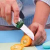 Cuchillo para Fruta y Pelador, Pelador de Cocina de Doble Propósito, Pelador Delgado, Rebanador de Melón de Acero Inoxidable, Cortador de Doble Hoja, Multifuncional 2 en 1