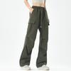 Overoles Transfronterizos para Hombres y Mujeres en Primavera y Otoño Nuevo Pantalón de Paracaidista para Exteriores Americano Holgado para Pareja Recto Casual Pantalón de Asalto