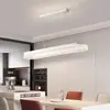 Luminária pendente linear minimalista italiana para sala de jantar, luxo leve com toque de alta qualidade, balcão de bar simples moderno, mesa de jantar, mesa de ilha, luz de tira longa estilo glaciar