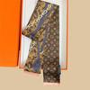 Bufanda de Seda Larga de Sarga de Alta Calidad Bufanda de Seda Estampada Corbata Bolsa Lindo Pañuelo para el Cabello Bufanda para Mujer Versátil Cinta Bufanda Transfronteriza