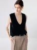 Nueva colección de otoño e invierno: suéter de cachemira pura para mujer, tejido de alta calidad, chaleco de cuello en V, en capas para abrigar, suéter tejido