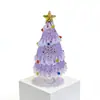 Árbol de Navidad de Vidrio Zibo de 13 cm Árbol de Navidad Giratorio Jingdezhen Adorno de Artesanía de Vidrio para Regalo