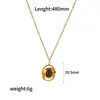 Colar Pingente Olho de Tigre Estilo Ins Feminino Leve Luxo Nicho Alto Padrão Corrente de Clavícula de Aço Inoxidável Corrente de Lã
