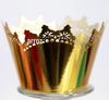 Borda de papel de bolo de casamento transfronteiriça coroa dourada brilhante refletiva laser furo oco fábrica de Zhejiang atacado