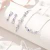 Aretes Originales de Flor de Glicina para Mujer, Plata de Ley 925, Aretes Asimétricos con Borla de Flor Morada Estilo Bosque, Idea de Regalo