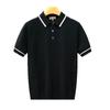 Lujo Ligero para Hombre Camisa Polo de Punto Fina de Manga Corta Top Atractivo Marca de Tendencia Transpirable Ajustada Casual Camiseta con Cuello