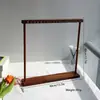 Soporte de Exhibición para Joyería de Madera Maciza Color Nogal para Colgantes, Collares, Aretes y Pulseras