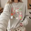 Optometría Fantasma Navideño Gráfico de Ojos Gafas Regalo de Navidad Árbol de Navidad Bastón de Caramelo Patchwork Estilo de Sello Patrón Suéter