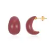 Pendientes Colgantes de Cobre Chapado en Oro de 18 Quilates Estilo Retro de Hong Kong con Esmalte en Forma de C para Mujer, Nuevos Pendientes de Moda de Lujo con un Toque de Alta Gama