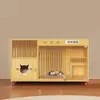 Villa para Gatos Jaula para Gatos Hogar para Mascotas Alojamiento Cría Madera Maciza Cama para Gatos Armario para Gatos Casa de Lujo para Gatos Vitrina Temperatura Constante Tres Niveles