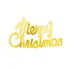Em Estoque 2,5-45cm Plástico Galvanizado Tags de Letras Inglesas Planas em Dourado, Prata e Vermelho Tags de Feliz Natal
