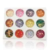Lantejoulas para nail art pó de glitter 12 cores papel concha pó perolado diamante laser coração de pêssego nail art DIY material para slime
