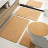 Conjunto de Luxo para Banheiro Mais Vendido da Amazon Tapete de Chão Imitação de Caxemira Cor Sólida Tapete para Vaso Sanitário Tapete Absorvente Antiderrapante para Banheiro