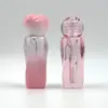 Tubo de Gloss Labial Redondo 3,5ml Rosa com Formato Irregular e Tampa em Formato de Coração, Frasco de Glaze Labial, Tubo de Gloss Labial Vazio, Frasco Recarregável