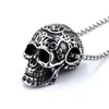 Suministro Transfronterizo Collar de Acero Inoxidable de Moda para Hombres y Mujeres Calavera Tallada Personalizada Colgante de Estilo Oscuro de Nicho