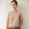 Suéter Básico Suave 100% Cachemir Puro Tejido para Mujer Cuello Semialto Simple Estilo Coreano Hilo con Manchas de Colores Capa Base