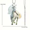 Colgante de Caballo Blanco Nuevo y Guapo para Coche Transfronterizo Acrílico Plano Decoración Interior del Coche Espejo Retrovisor Colgante Decorativo Decoración del Hogar