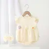 Macacão Triângulo Tendência para Bebê Menina Body para Bebê Macacão de Gaze para Recém-Nascido Fino para Verão Outdoor Roupa para Engatinhar