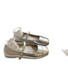 Zapatos Planos Mary Jane Plateados de Punta Cuadrada, Poco Profundos, Versátiles para Niñas 2025 Nuevo Verano y Otoño Estilo Francés con Falda Zapatos de Piel