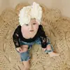 Gorro Fetal para Comercio Exterior de Bebé Color Sólido Tela de Burbujas Lazo Grande Gorro Indio Protegiendo la Fontanela Suéter para Bebé 6 Colores