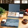 Ano do Carneiro 2027 Calendário de Mesa de Couro Personalizado de Ano Novo com Porta-Caneta Planejador Semanal Calendário Ornamento Calendário Semanal Personalizado