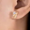 Pendientes de Plata S925 con Moissanita Piedra Principal Redonda Diseño de Rama Joyería de Oro para Mujer Más Vendida