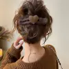 Presilhas de cabelo de flor de tricô para mulheres, tamanho grande, adequadas para outono e inverno, presilhas bico de pato, presilhas tubarão, uma alternativa segura para grampos de cabelo comuns, acessórios de cabelo