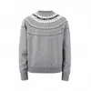 Suéter Coreano Fair Isle Academia de Alta Inteligencia Ambiente Otoño e Invierno Cuello Redondo Textura Jacquard Punto Old Money