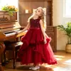 Vestido de Princesa sin Mangas con Lentejuelas para Niña de Navidad, Dama de Honor, Cumpleaños, Vestido Abullonado, Elegante Vestido de Noche para Anfitriona, Pasarela