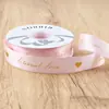 Nuevo Listón de Poliéster de 2.5cm Estampado en Caliente Amor Corazón Pequeño Embalaje de Ramo Regalo Cinta de Flor Hilo de Cinta