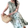 Pijamas de mujer para primavera y otoño, camisón de algodón y seda para primavera y verano, ropa de hogar de alta gama estilo Internet para mujer, vestido largo de playa