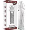 Preservativo Dente de Lobo Agradável Quatro Sexos, Preservativo de Cristal Masculino Estendido, Preservativo Vibratório de Encaixe, Brinquedo Sexual Adulto Ressonância de Casal