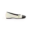 Padrão Pele de Ovelha 2026 Novo Estilo Cor Uva Mesmo Modelo de Ma, com Salto Escondido de 3cm, Sapatos de Tira Única Acolchoados Color-Blocking Estilo Chanel