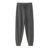 Calças Masculinas de Cashmere Puro para Uso Externo Outono e Inverno 2026 Calças Casuais Malha de Lã Calças Quentes Calças de Moletom Calças Masculinas de Cashmere Puro