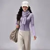 Conjunto de Yoga Elástico Amigo da Pele para Mulheres, Jaqueta Cardigã com Gola Alta, Calça Longa Casual com Múltiplos Bolsos, Conjunto Esportivo Duas Peças para Pilates