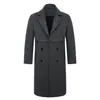 Abrigo de lana para hombre de comercio exterior transfronterizo, gabardina estilo alemán, nuevo modelo de otoño e invierno, solapa grande, doble botonadura, abrigo de lana extralargo, moderno
