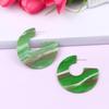 Pendientes Acrílicos con Brillo de Grava en Forma de C Transfronterizos 12 Colores Pendientes Geométricos Simples Joyería para Orejas Acrílica para Mujeres