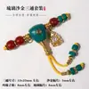 Set de Tres Piezas de Vidrio Verde Pulsera Hecha a Mano DIY Cabeza de Buda Vajra 108 Accesorios Cuentas Accesorios Colección de Joyería