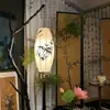 Luminária de chão estilo retro em forma de galho, estilo Zen Chinês, para sala de estar, sala de chá simples, luz ambiente de estudo, lanterna de tecido, luminária de pesca