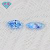 Huagang Gem Sea Blue Mosan Diamante Pedra Nua Olho de Cavalo Tipo Folha Anéis Moissanite Pedra Nua Sintética Moissanite Sílica