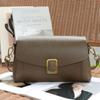 Capa Superior Cuero Vacuno Curtido Vegetal Bolso de Axila a la Moda para Mujer Nuevo Bolso de Mujer Simple Nicho Hombro Cruzado Cuero Genuino Bolso Cuadrado Pequeño