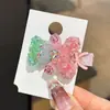 Coreia do Sul Nova Cor Ursinho de Açúcar Grampo Totalmente Cravejado com Diamantes Presilha Bico de Pato Avançada Grampo para Franja Cabelo Quebrado Grampo de Cabelo Presilha Lateral