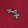 Plata de Ley S925 Colgante Vintage de Doble Cruz Colgante para Collar de Cristal Perla DIY Accesorios de Colgante Individual Al por Mayor