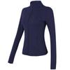 Casaco Rápido para Yoga Feminino Slim Fit Gola Vertical Outono e Inverno Top Esportivo para Corrida Treinamento de Pilates Roupa Fitness Manga Longa