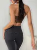 Europeu e Americano Transfronteiriço Amazon Sexy Menina Quente Decote Profundo Espinha de Peixe Cardigan Cor Sólida Gola Alta Cadarço Couro PU Colete Suspensório